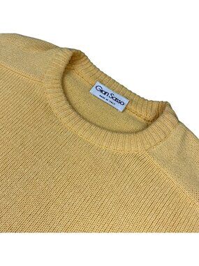 Gran Sasso Men's Cotton/Nylon Crewneck Pullover Sweater Yellow • Italy • XL | VI